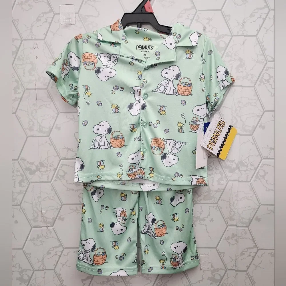 Nwt Peanuts Toddler Girls Easter Pajama Coat Set, 2-Piece